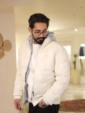 کاپشن چرم سیلکونی مردانه K.Z هودی کبریتی