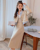 سارافون ۳ تیکه کتان وارداتی زنانه